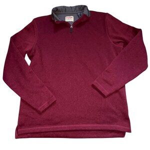 Wrangler Men's Long Sleeve Fleece Quarter-Zip-Zinfandel Heather-M-GUC